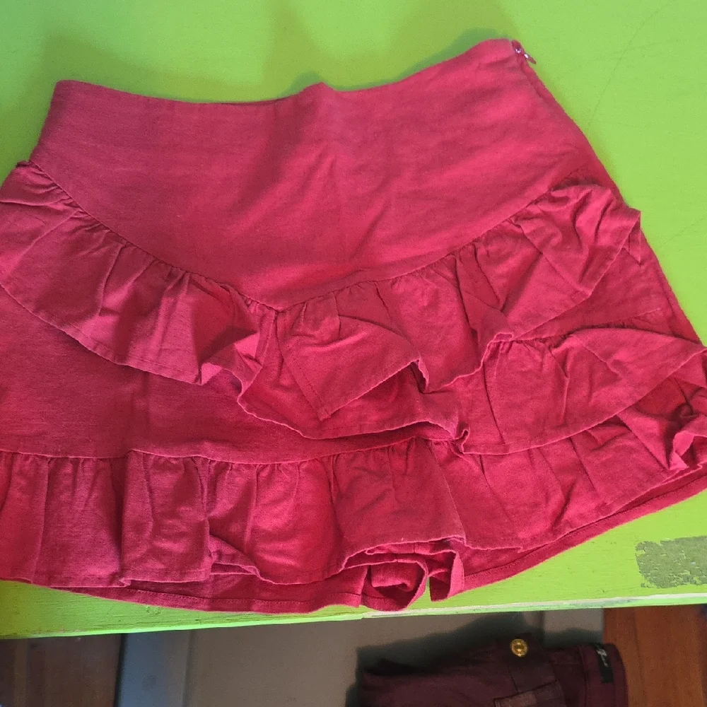 Tularosa Fuchsia Ruffled Mini Skirt - Picture 1 of 4